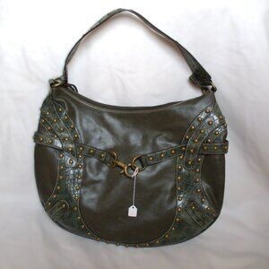 Moss Green Vintage-Inspired Hobo Bag